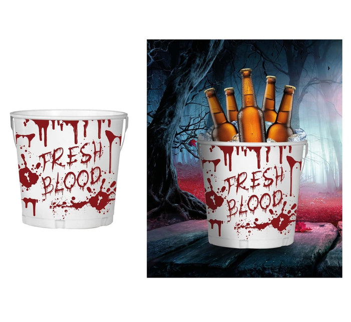 Witte Halloween Tafeldecoratie Emmer van Fiestas Guirca koop je bij Partywinkel