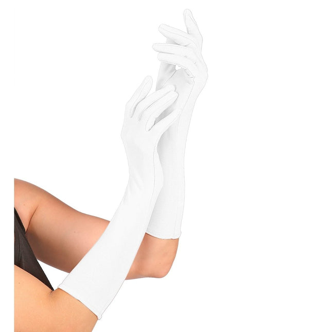Witte Handschoenen 37cm van Widmann koop je bij Partywinkel