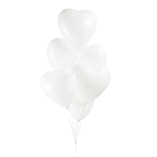 Witte Hartjes Ballonnen 30,5cm 100st van WeFiesta koop je bij Partywinkel