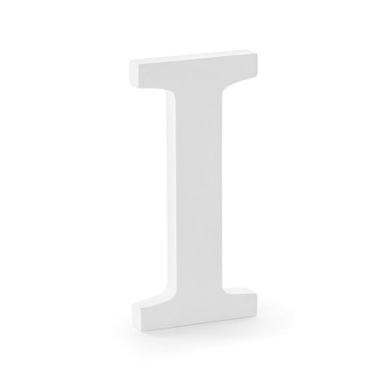 Witte Letter I Hout 20cm van Partydeco koop je bij Partywinkel
