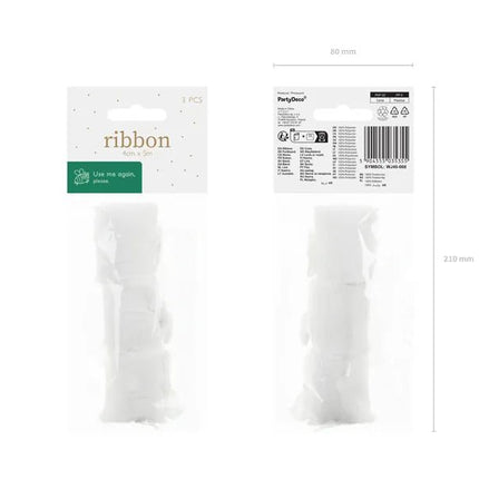 Witte Lint 5m 3st van Partydeco koop je bij Partywinkel