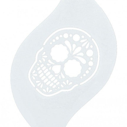 Witte Make Up Sjabloon Doodshoofd van Superstar koop je bij Partywinkel