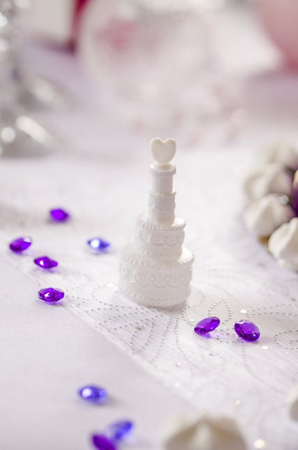 Witte Organza Stof Parels 48cm 9m van Partydeco koop je bij Partywinkel