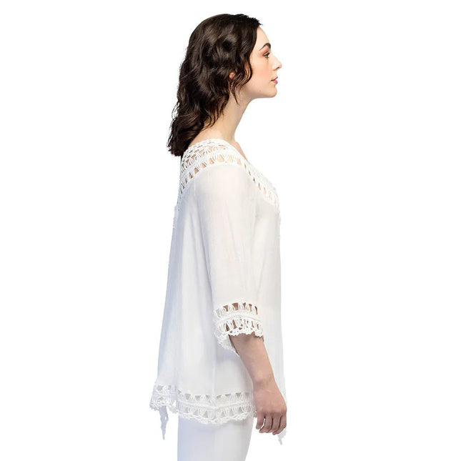 Witte Poncho Dames Salinas van Boland koop je bij Partywinkel