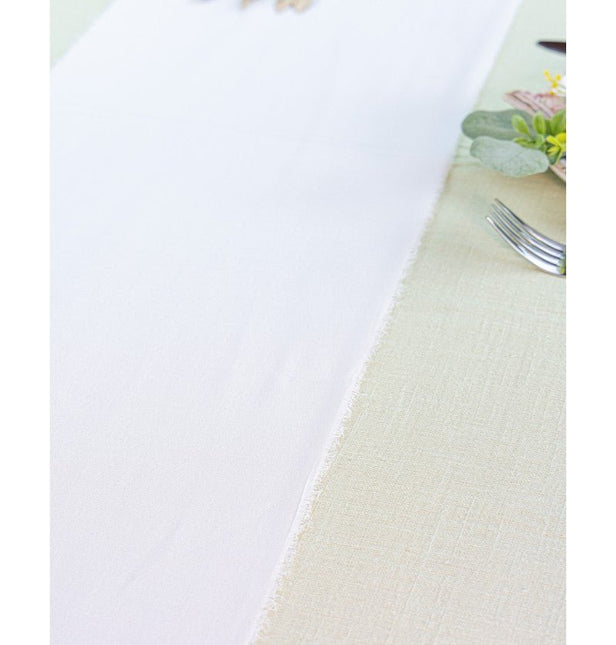 Witte Tafelloper Effen 5m van CHAKS koop je bij Partywinkel