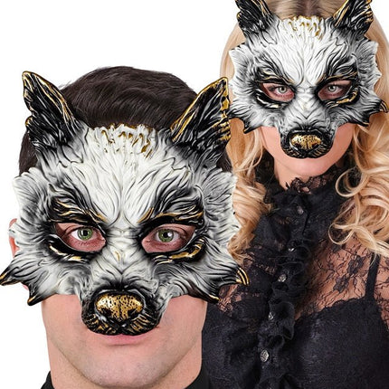 Wolf Masker Zwart Wit van Widmann koop je bij Partywinkel