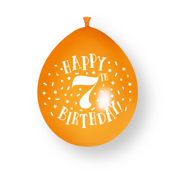 10 sztuk balonów lateksowych Happy 7th Birthday 23 cm