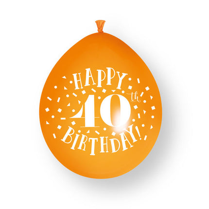 10 szt. balonów lateksowych „Happy 40th Birthday”, 23 cm