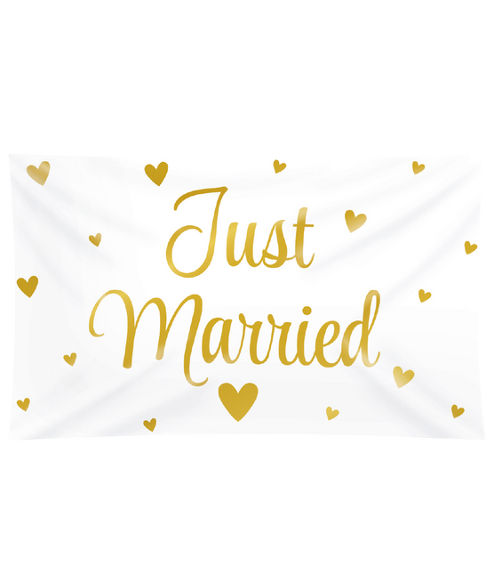 Flaga ślubna Just Married Xxl 1.5m