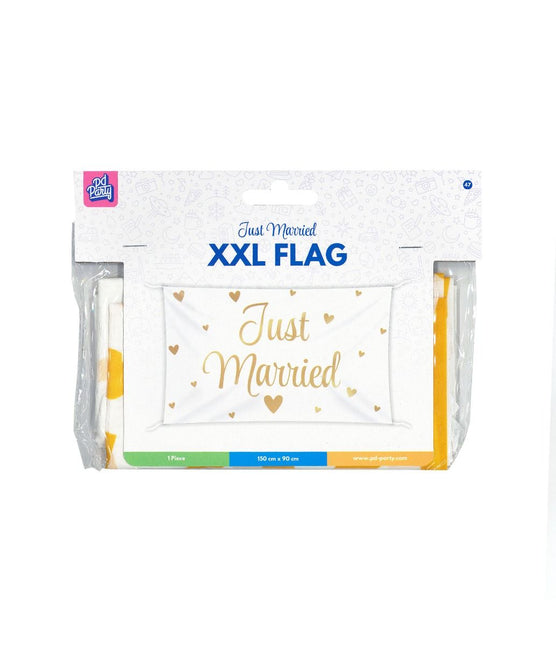 Flaga ślubna Just Married Xxl 1.5m