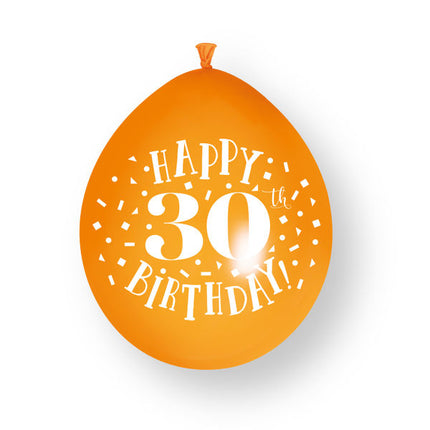 10 sztuk balonów lateksowych „Happy 30th Birthday”, 23 cm