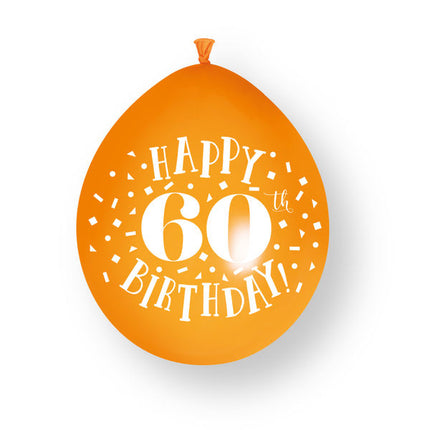 10 szt. balonów lateksowych „Happy 60th Birthday”, 23 cm