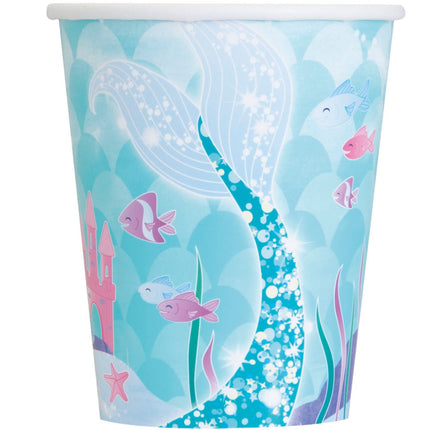 Zeemeermin Bekers Papier 266ml 8st van Unique koop je bij Partywinkel