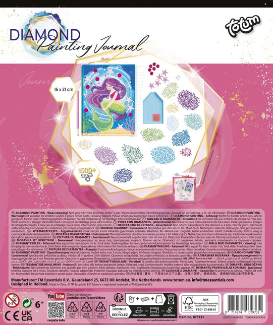 Zeemeermin Knutselset Diamond Painting Notitieboek - Partywinkel - 8714274079731