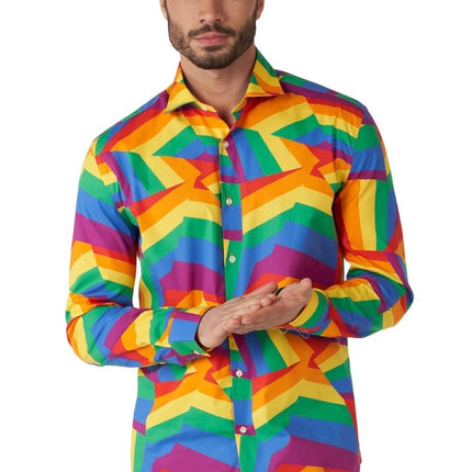 Zig Zag Regenboog Overhemd Heren OppoSuits van OppoSuits koop je bij Partywinkel