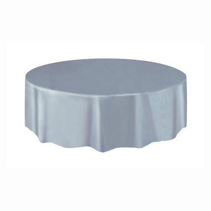Zilver Tafelkleed Rond 2,13m van Unique koop je bij Partywinkel