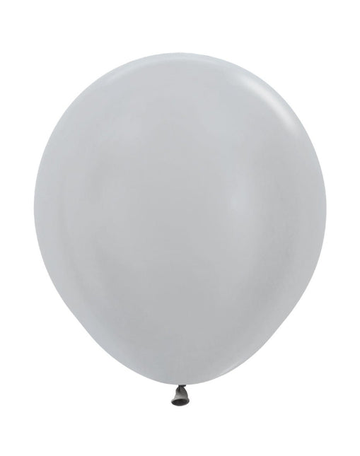 Zilveren Ballonnen Latex 45cm 25st van Sempertex koop je bij Partywinkel