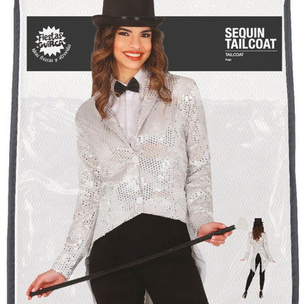 Zilveren Blazer Dames Pailletten - Partywinkel - 8434077889671