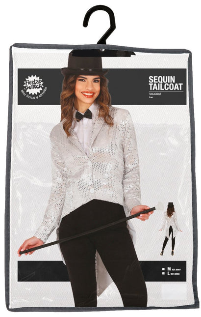 Zilveren Blazer Dames Pailletten - Partywinkel - 8434077889671