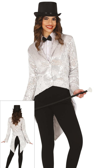 Zilveren Blazer Dames Pailletten - Partywinkel - 8434077889671