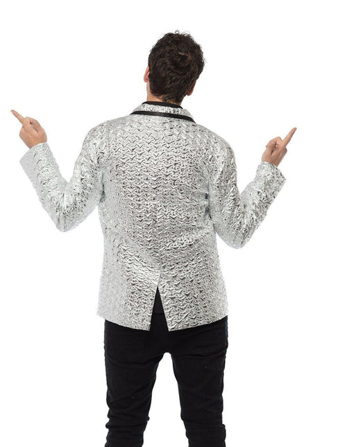 Zilveren Blazer Heren van Partychimp koop je bij Partywinkel