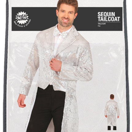 Zilveren Blazer Heren Pailletten - Partywinkel - 8434077889732