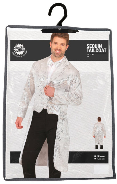 Zilveren Blazer Heren Pailletten - Partywinkel - 8434077889732