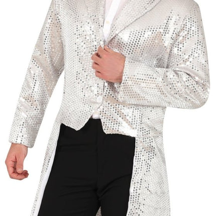 Zilveren Blazer Heren Pailletten - Partywinkel - 8434077889732