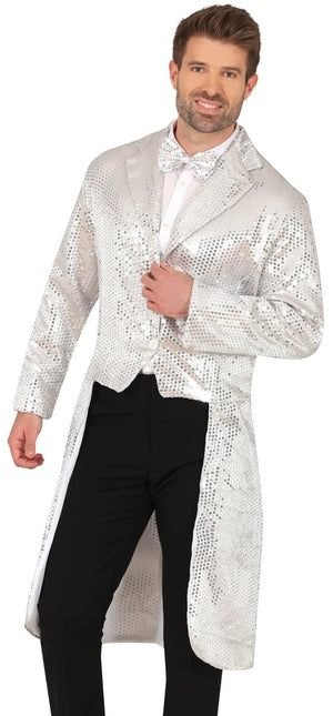 Zilveren Blazer Heren Pailletten - Partywinkel - 8434077889732