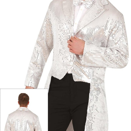 Zilveren Blazer Heren Pailletten - Partywinkel - 8434077889732