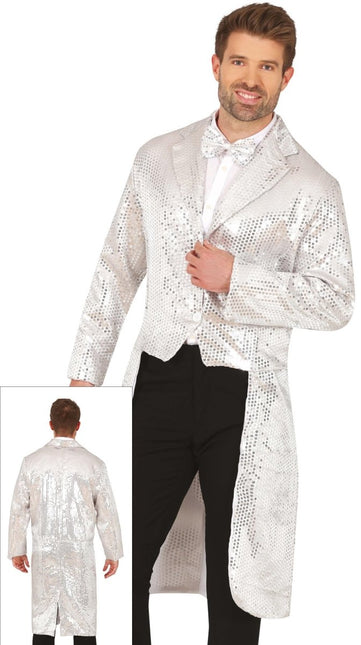 Zilveren Blazer Heren Pailletten - Partywinkel - 8434077889732