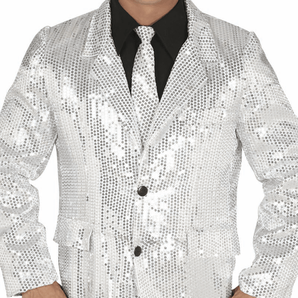 Zilveren Blazer Heren Pailletten van Fiestas Guirca koop je bij Partywinkel