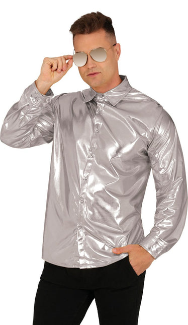 Zilveren Blouse Heren - Partywinkel - 8434077271865