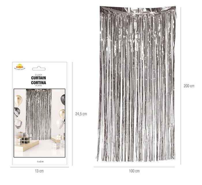 Zilveren Deurgordijn 2m van Fiestas Guirca koop je bij Partywinkel