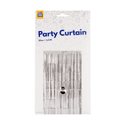 Zilveren Deurgordijn 2m - Partywinkel - 8716764236464