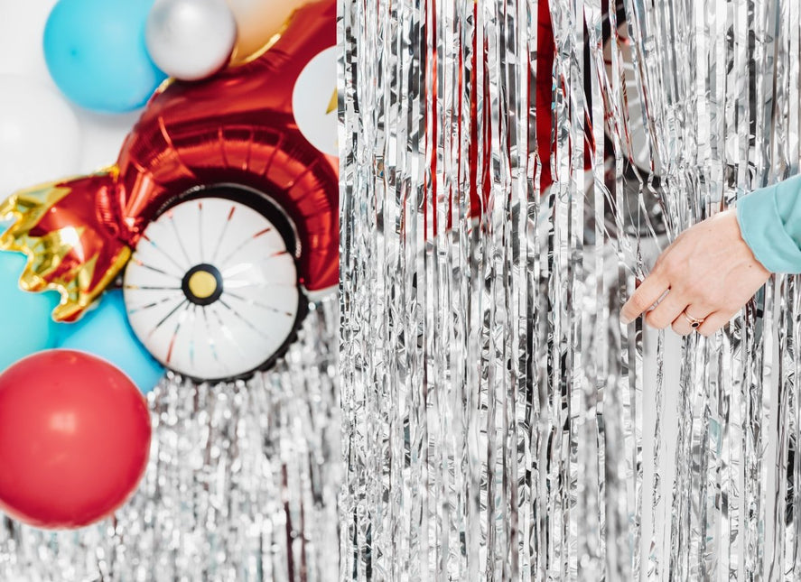 Zilveren Deurgordijn Metallic Folie 2m van Partydeco koop je bij Partywinkel