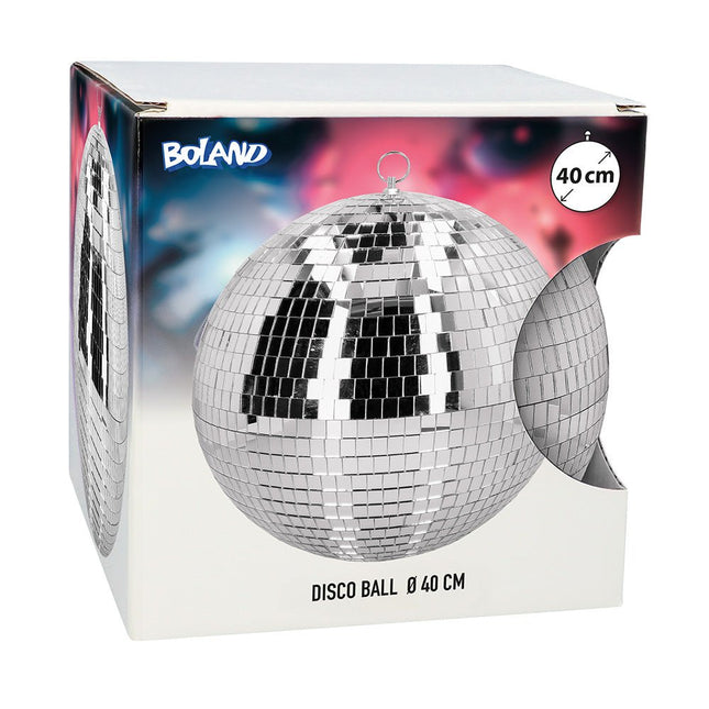 Zilveren Discobal Xl 40cm van Boland koop je bij Partywinkel