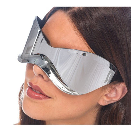 Zilveren Futuristische Spiegelbril van CHAKS koop je bij Partywinkel