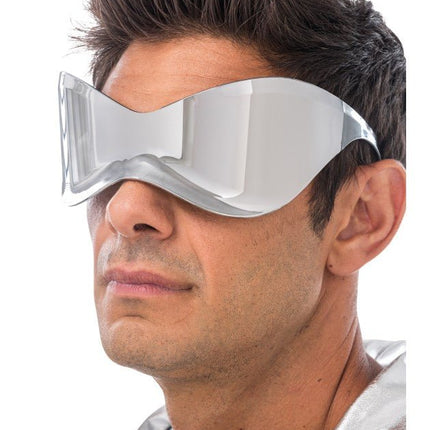 Zilveren Futuristische Spiegelbril van CHAKS koop je bij Partywinkel