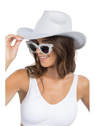 Zilveren Glitter Cowboyhoed van CHAKS koop je bij Partywinkel