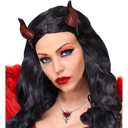 Zilveren Ketting Met Rode Duivels Hart van Widmann koop je bij Partywinkel