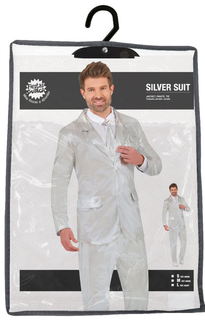 Zilveren Kostuum Heren - Partywinkel - 8434077860953