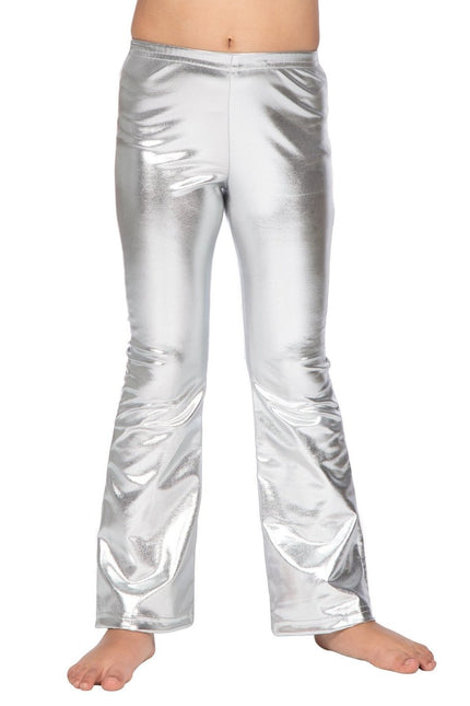 Zilveren Legging Kind Flared Metallic van Wilbers & Wilbers koop je bij Partywinkel