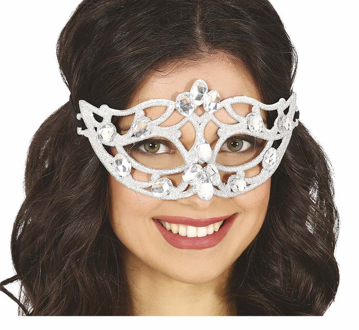 Zilveren Masker Glitters van Fiestas Guirca koop je bij Partywinkel
