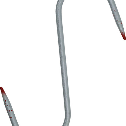 Zilveren Nep Haak Met Bloed 33cm van Fiestas Guirca koop je bij Partywinkel