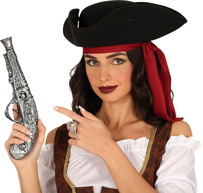 Zilveren Nep Pistool 30cm - Partywinkel - 8434077165836