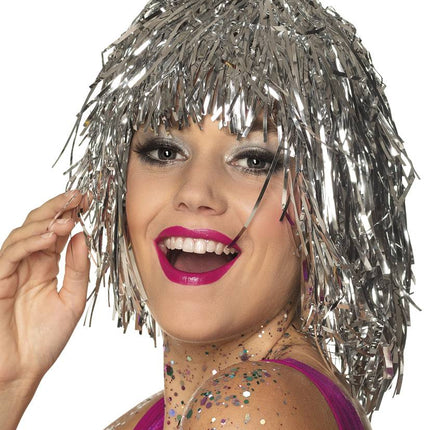 Zilveren Pruik Folie - Partywinkel - 8712026859037