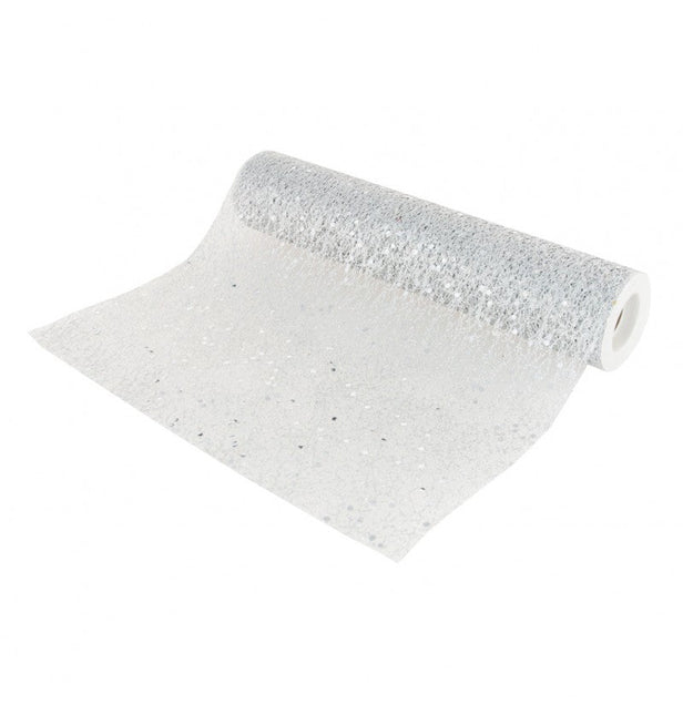 Zilveren Tafelloper Glitter 5m van CHAKS koop je bij Partywinkel