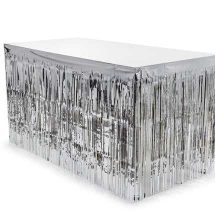 Zilveren Tafelrok 3m van Partydeco koop je bij Partywinkel