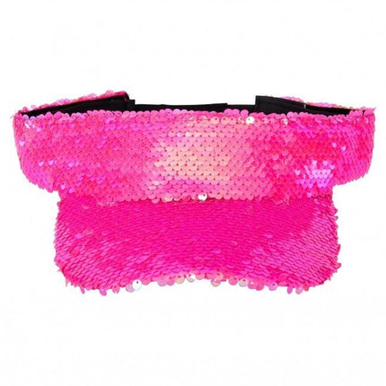 Zonneklep Met Pailletten Pink van PartyXplosion koop je bij Partywinkel